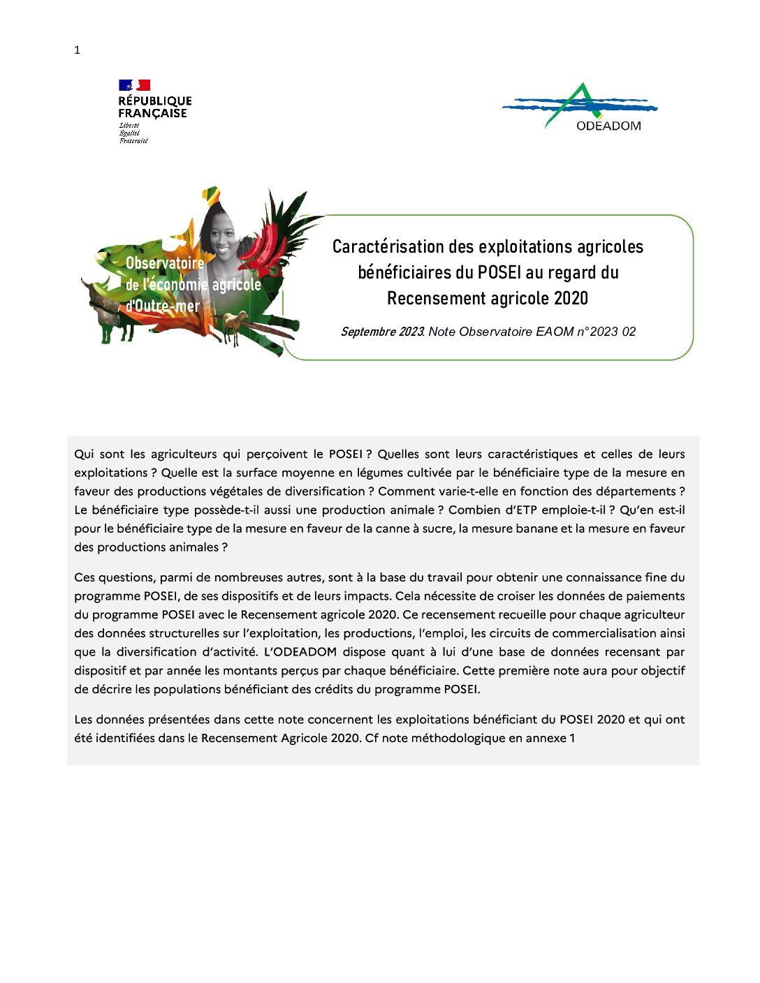 OEAOM 2023 02 Appariement RA Posei résultat par filière – ODEADOM ...