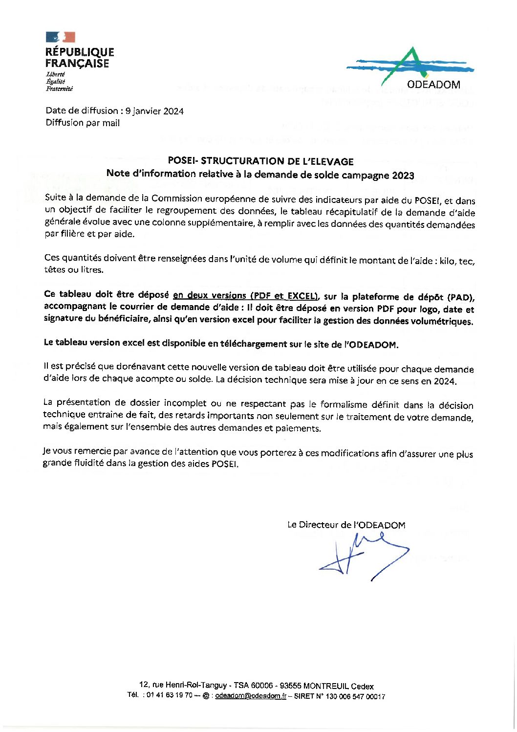 Note Tableau récap – ODEADOM, Office de développement de l'économie ...